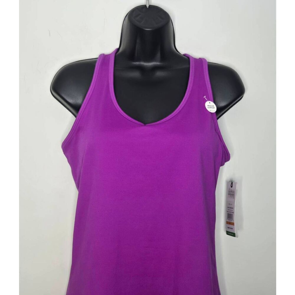 Gaiam Purple Cactus Flower Top Size Medium Breath-Dri Medium Support Bra - Picture 2 of 6